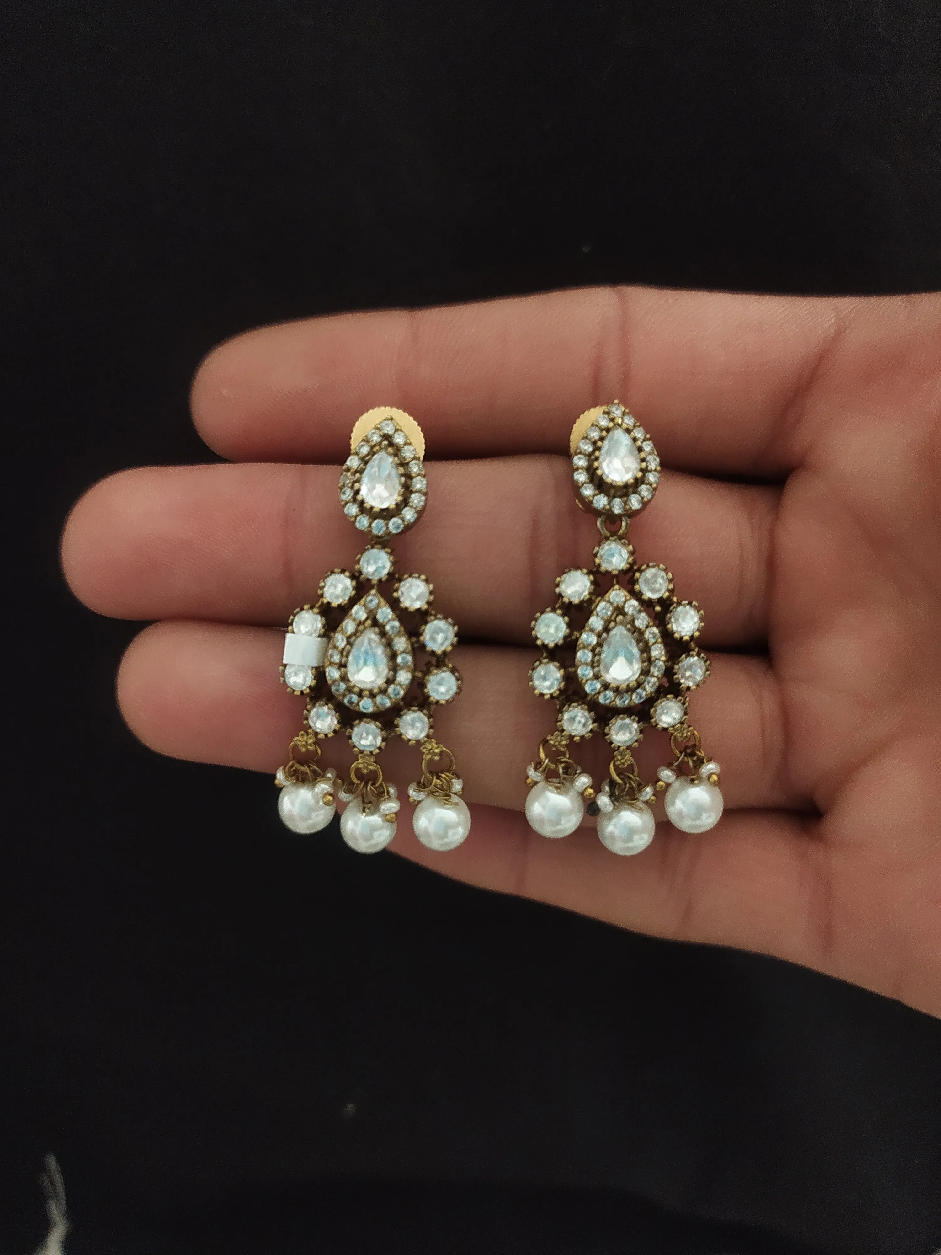 Simple Victorian Finish Moissanite Earrings