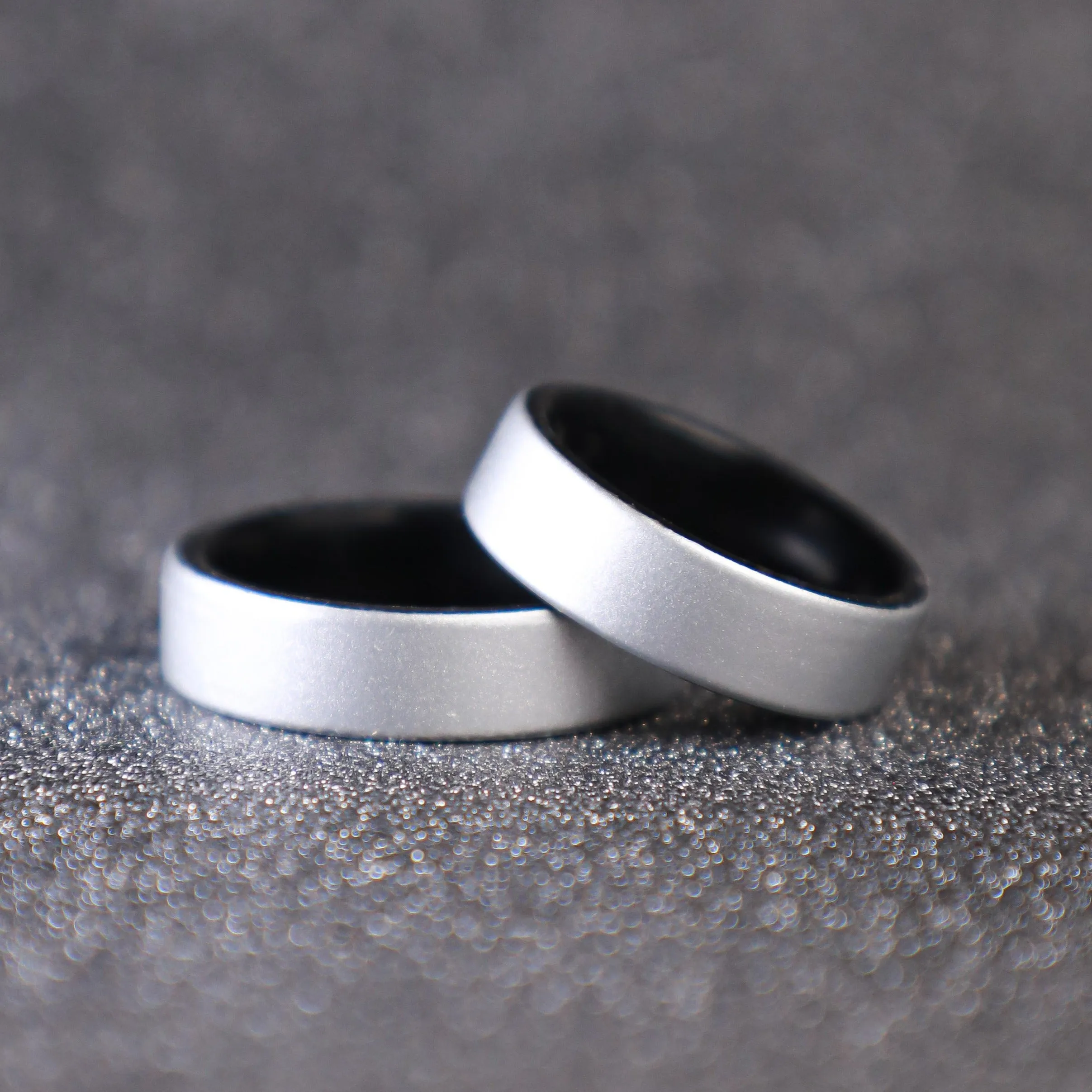 Smooth Silver Dual Layer Breathable Silicone Ring