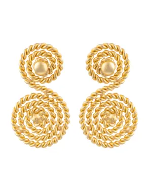 Spiral Earrings (Gold/Stone)