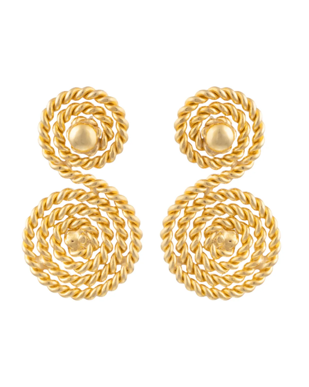 Spiral Earrings (Gold/Stone)