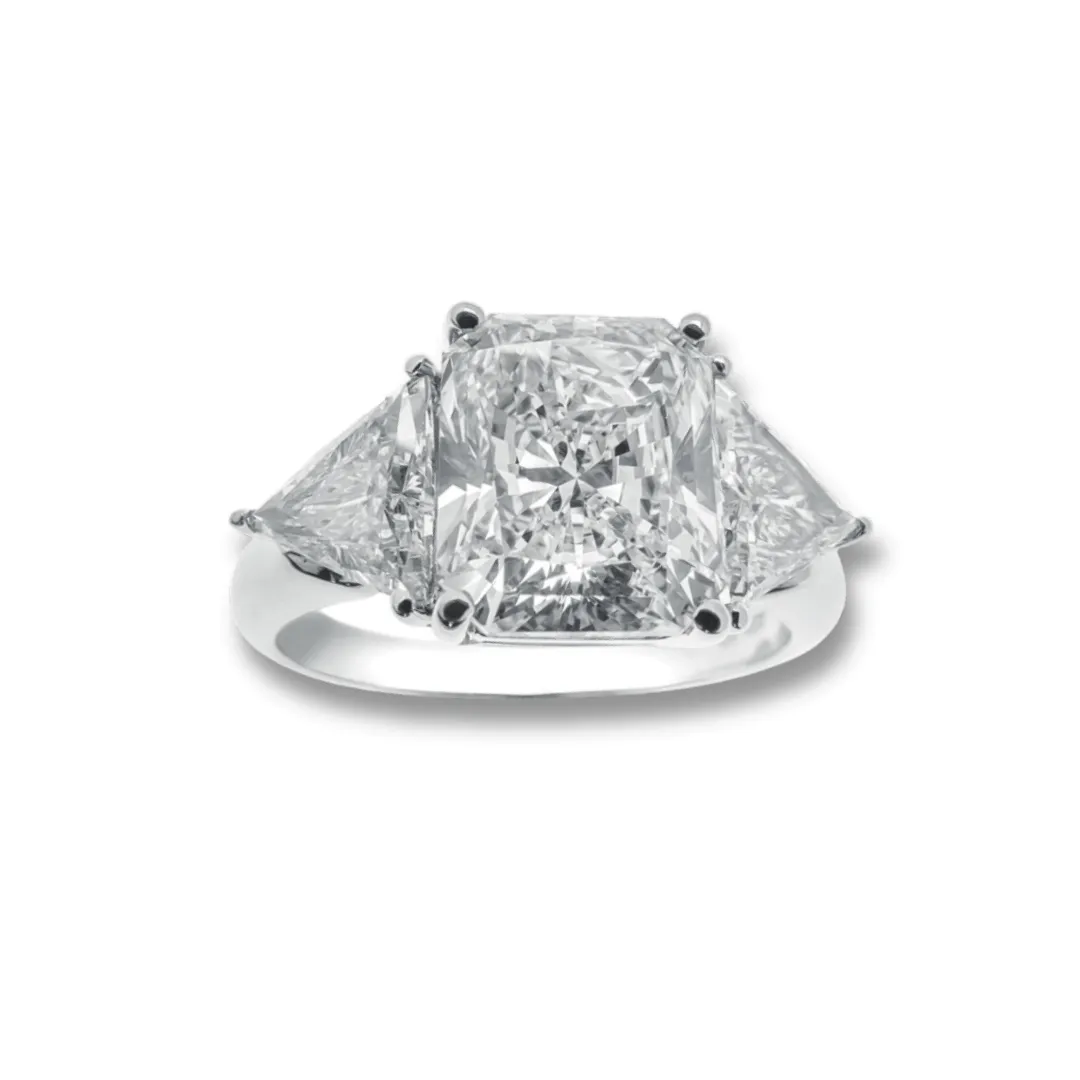 Square Radiant Cut Diamond Engagement Rings, Lab Grown