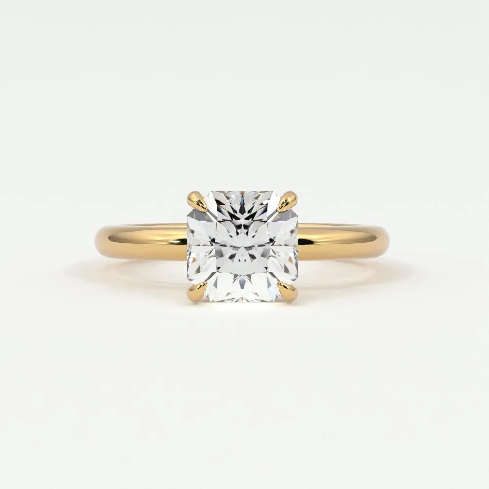 Square Radiant Cut Diamond Engagement Rings, Lab Grown