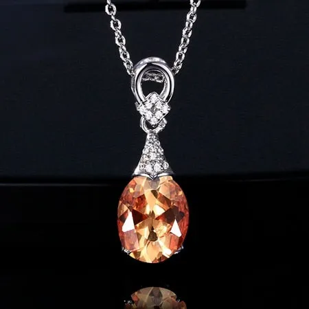 Sterling Silver 925 Jewelry Necklaces New Fashion Gemstone Pendant Necklace For Women