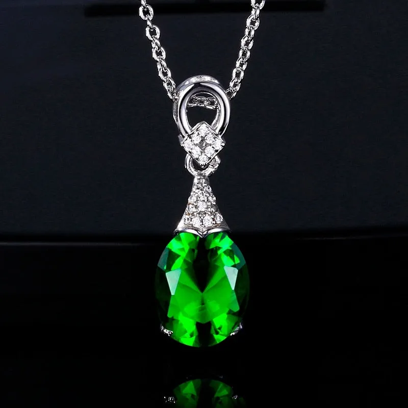 Sterling Silver 925 Jewelry Necklaces New Fashion Gemstone Pendant Necklace For Women