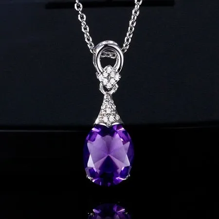 Sterling Silver 925 Jewelry Necklaces New Fashion Gemstone Pendant Necklace For Women