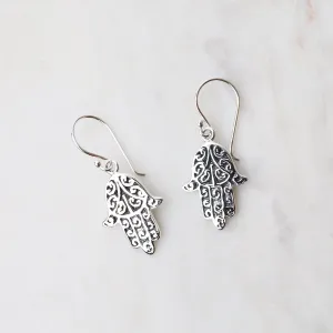 Sterling Silver Hamsa Earrings