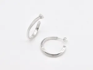 Thick Hoop Earrings - Silver Hoop Earrings - Large Hoops