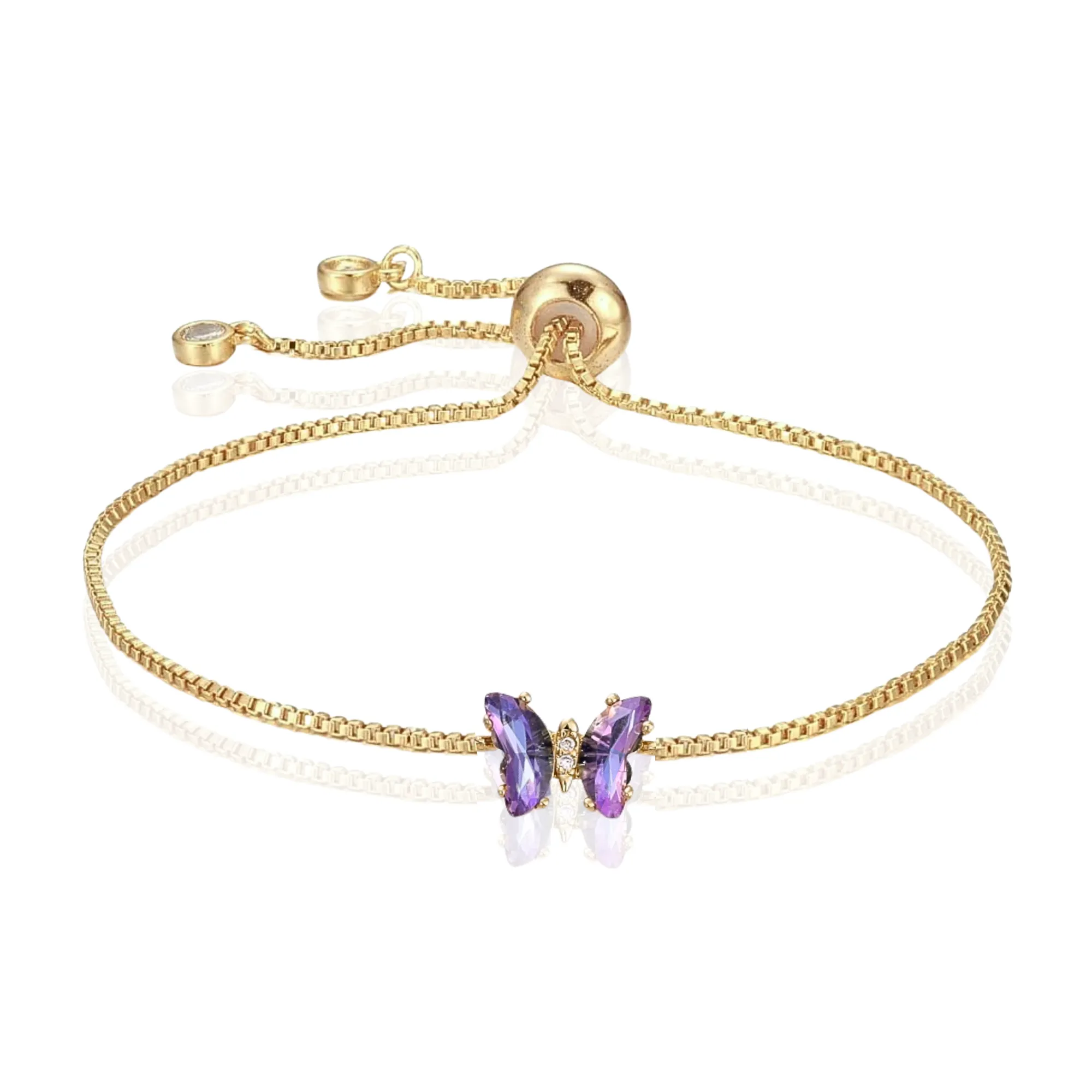 Transparent Butterfly Adjustable Bracelet in Multiple Colors