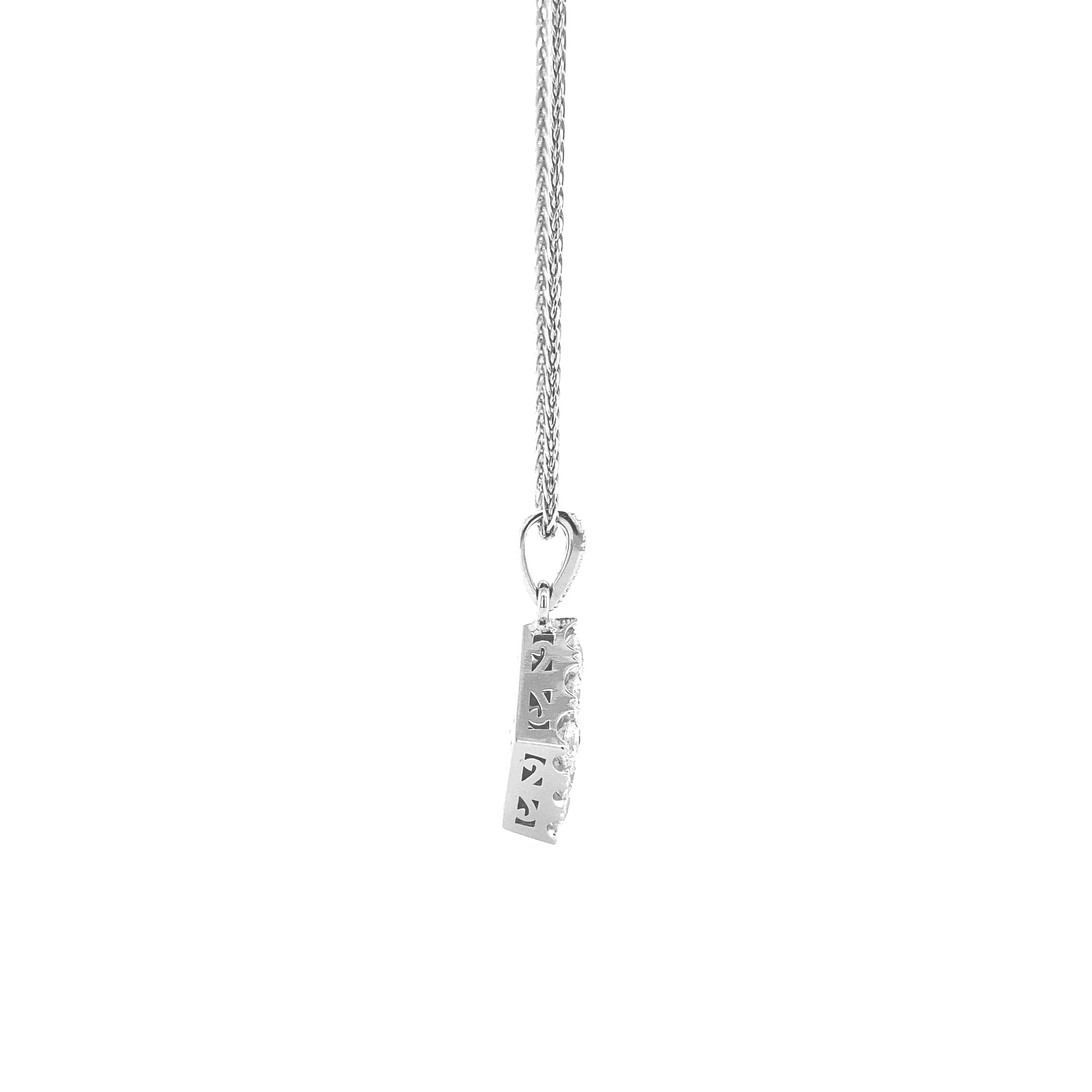 Trapezoid White Gold Pendant