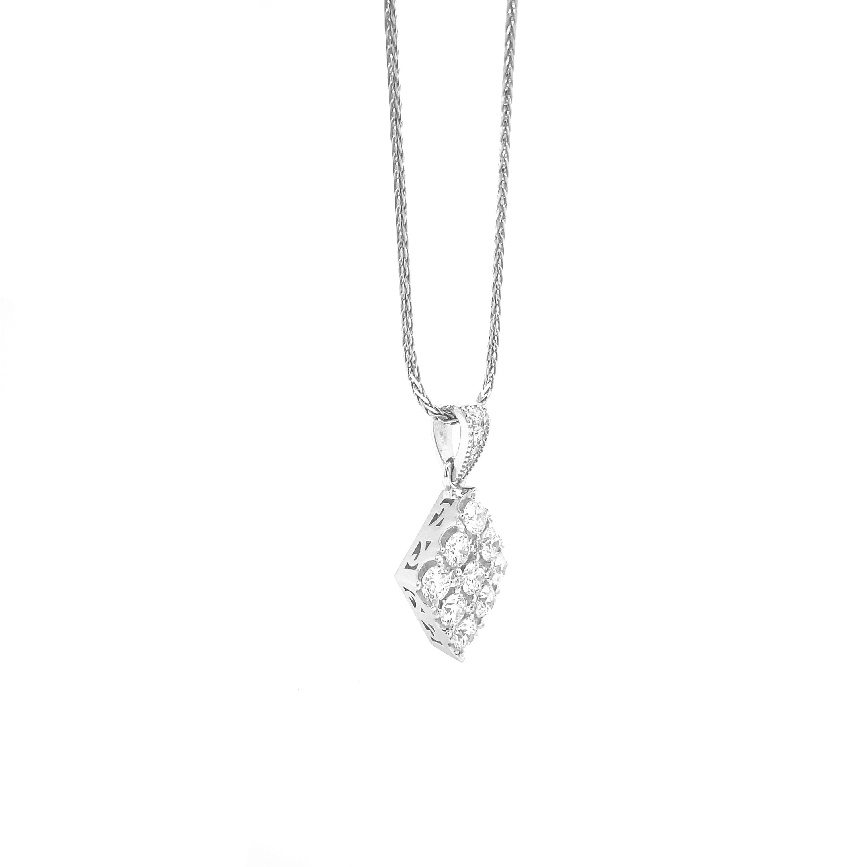 Trapezoid White Gold Pendant