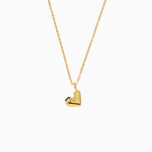 Trendy Gold Plated Sweetheart Pendant Chain Necklace - Gold