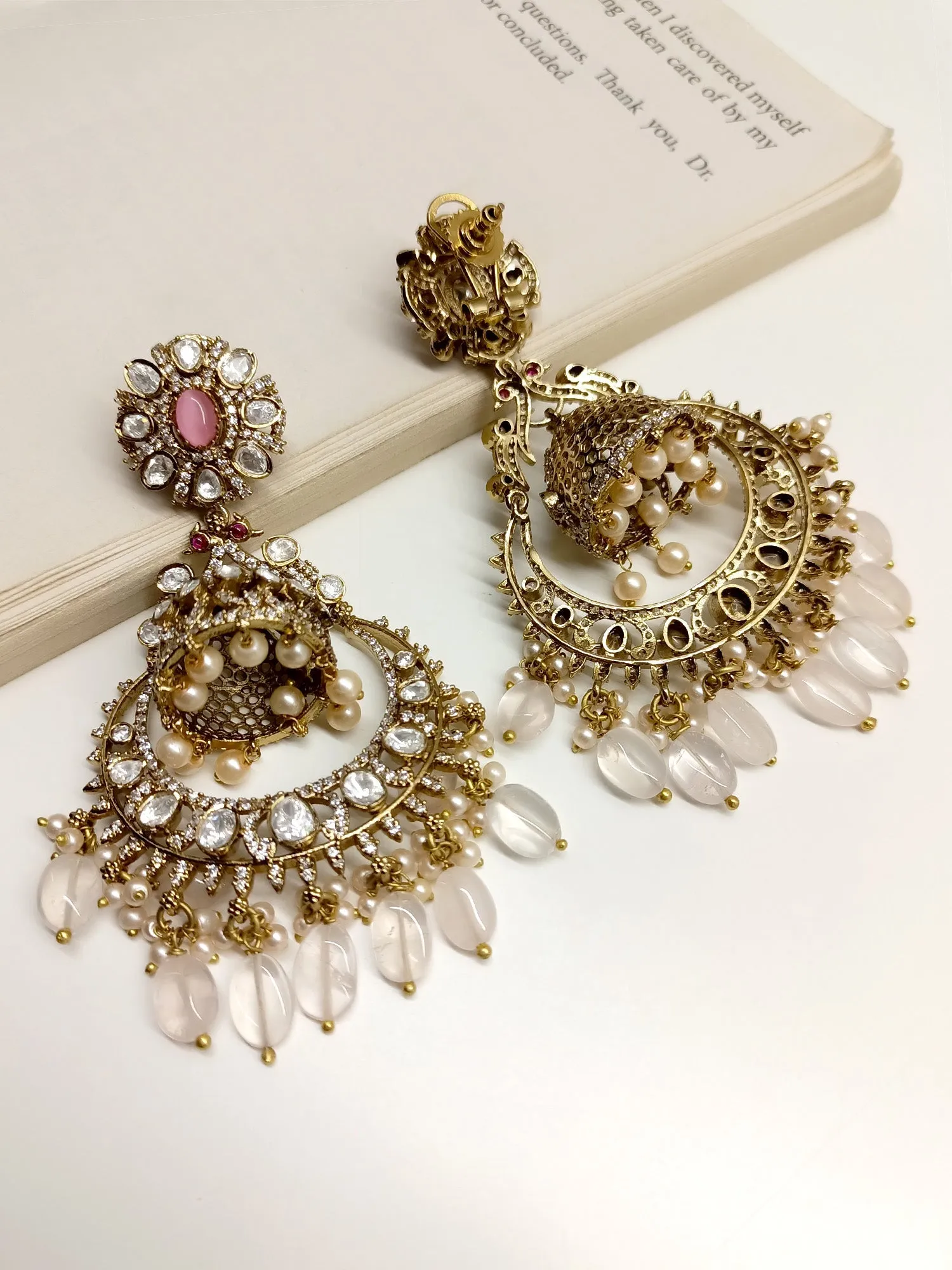 Tulsi Baby Pink Victorian Jhumki