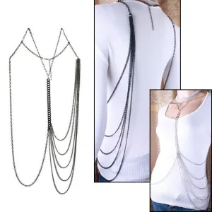 Unbalanced Metal Draped Bodychain Body Chain