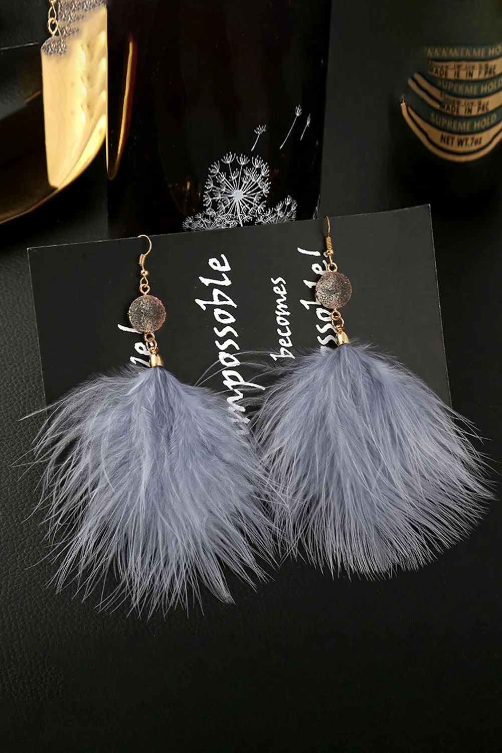 White Elegant Feather Earrings