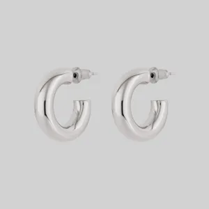 YARA. Simple Small Hoop Earrings - Silver