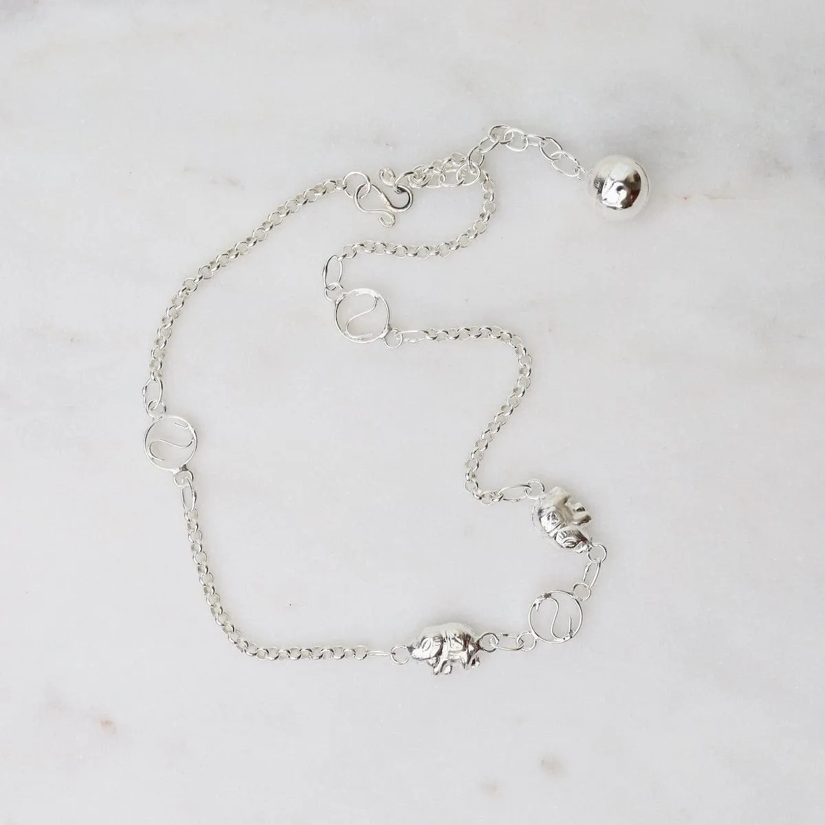 Yin Yang Elephant Anklet