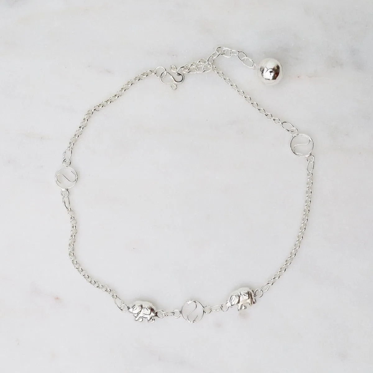 Yin Yang Elephant Anklet