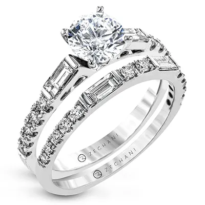 ZR1602 Wedding Set in 14k Gold with Diamonds